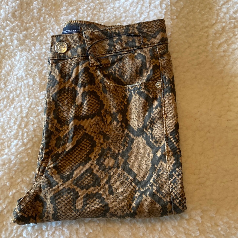 Zara High Waist Snake Pants NWOT